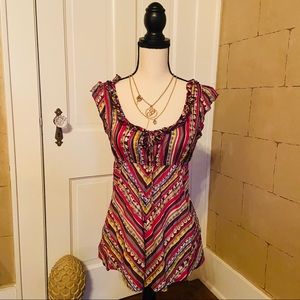 Multicolored Sheer Lucky Brand Blouse